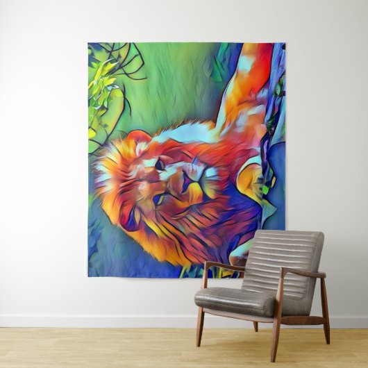 Tenture Pop Art Lion (En situation)