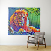 Tenture Pop Art Lion (En situation (horizontale))