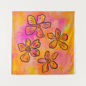 Tenture Pop Floral Rose (Devant)