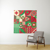 Tenture Pop géométrique : Carreaux Abstraits colorés. (En situation (horizontale))