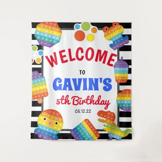 Tenture Pop It Anniversaire Invitation, Pop Fidget Bienven (Devant)