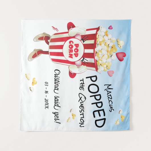 Tenture Pop La Question Fiançailles Popcorn Contexte (Devant (Horizontal))