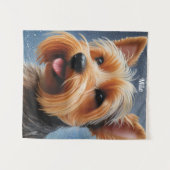 Tenture Pop Pointillisme Yorkshire Terrier Art (Devant (Horizontal))