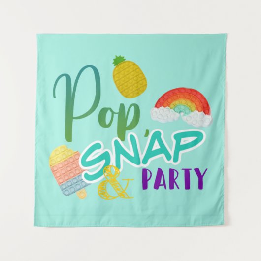 Tenture pop snap party, pop it party, fidget party (Devant)