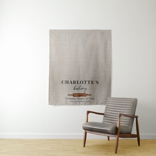 Tenture Pop Up Shop Table Runner Banner Bakery Linen (En situation)