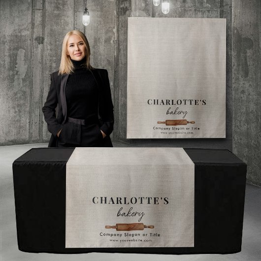 Tenture Pop Up Shop Table Runner Banner Bakery Linen