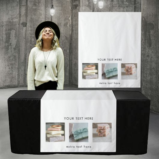 Tenture Pop Up Shop Table Runner Banner Business 3 Photos