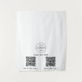 Tenture Pop Up Shop Table Runner Banner Logo 2 QR Codes (Devant)
