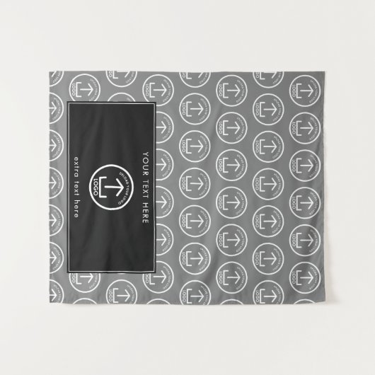 Tenture Pop Up Shop Table Runner Banner Logo Black White (Devant (Horizontal))