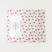 Tenture Pop Up Shop Table Runner Banner Logo fraise (Devant (Horizontal))