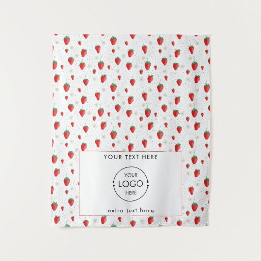 Tenture Pop Up Shop Table Runner Banner Logo fraise (Devant)