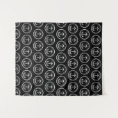 Tenture Pop Up Shop Table Runner Banner Logo Motif noir (Devant (Horizontal))