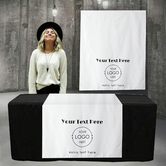 Tenture Pop Up Shop Table Runner Banner Logo Retro Texte
