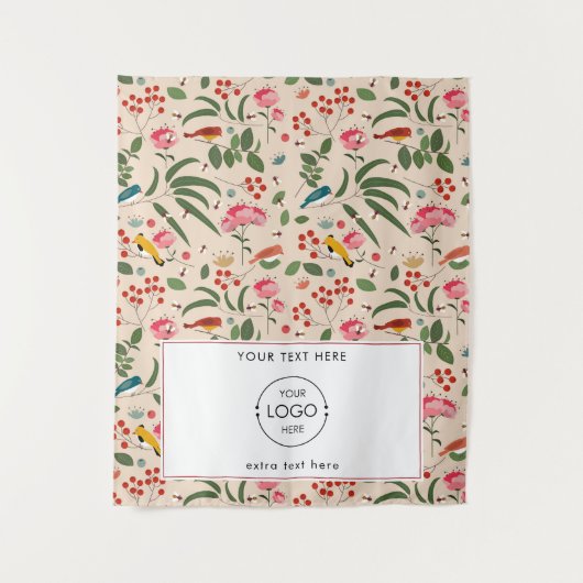 Tenture Pop Up Shop Table Runner Bannière Logo Oiseaux flo (Devant)