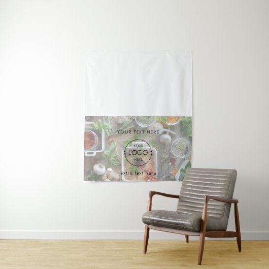 Tenture Pop Up Shop Table Runner S'inscrire Business Logo  (En situation)