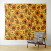 Tenture Poppies orange (En situation (horizontale))