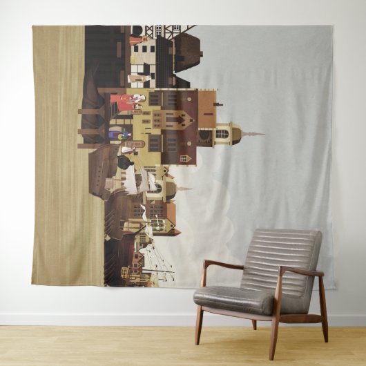 Tenture Port médiéval (En situation (horizontale))