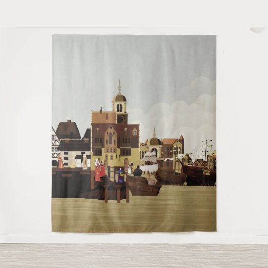 Tenture Port médiéval (Devant)