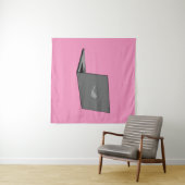 Tenture Portable gris avec logo d'oiseau (En situation (horizontale))