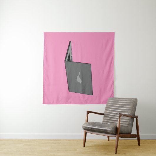 Tenture Portable gris avec logo d'oiseau (En situation (horizontale))