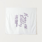 Tenture Porte-clés 21e anniversaire nom date violet joyeux (Devant (Horizontal))