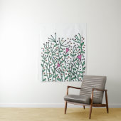 Tenture Porte-clés aimanté avec fleurs dessinées à la main (En situation)
