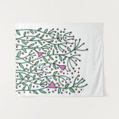 Tenture Porte-clés aimanté Fleurs dessinées à la main Vint (Devant (Horizontal))