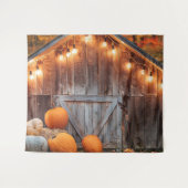 Tenture Portes de grange d'automne éclairées en arrière-pl (Devant (Horizontal))