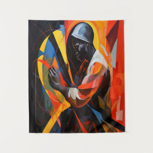 Tenture Portrait Abstrait aux couleurs vives Art moderne