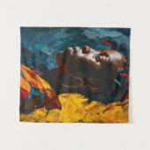 Tenture Portrait Abstrait Gras Expressionnisme Vibrant Art (Devant (Horizontal))