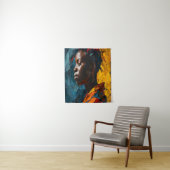 Tenture Portrait Abstrait Gras Expressionnisme Vibrant Art (En situation)