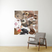 Tenture Portrait animal de ferme En vichy chèque - Brown (En situation (horizontale))