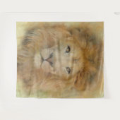 Tenture Portrait d'aquarelle du lion d'Afrique (Devant (Horizontal))