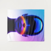 Tenture Portrait d'art futuriste Pixel - Abstrait numériqu (Devant (Horizontal))