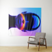 Tenture Portrait d'art futuriste Pixel - Abstrait numériqu (En situation (horizontale))