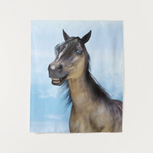 Tenture Portrait d'art humoristique de cheval souriant