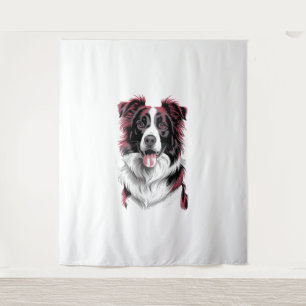 Tenture Portrait de Border Collie dans des détails éclatan