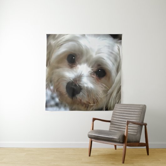Tenture Portrait de chien de rue White Haired (En situation)