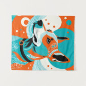 Tenture Portrait de chien joyeux (Devant (Horizontal))