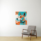 Tenture Portrait de chien joyeux (En situation)