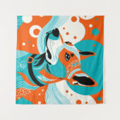 Tenture Portrait de chien joyeux (Devant (Horizontal))