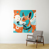 Tenture Portrait de chien joyeux (En situation)