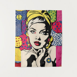 Tenture Portrait de femme rétro pop art