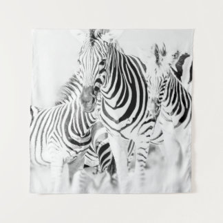 Tenture portrait de groupe zèbre monochrome, Nat sud-afric