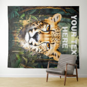 Tenture Portrait de guépard avec fond de jungle (En situation (horizontale))