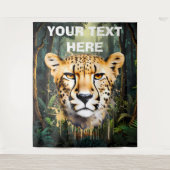 Tenture Portrait de guépard avec fond de jungle (Devant)