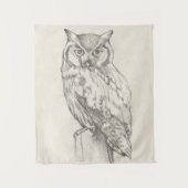 Tenture Portrait de hibou - croquis (Devant)