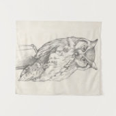 Tenture Portrait de hibou - croquis (Devant (Horizontal))