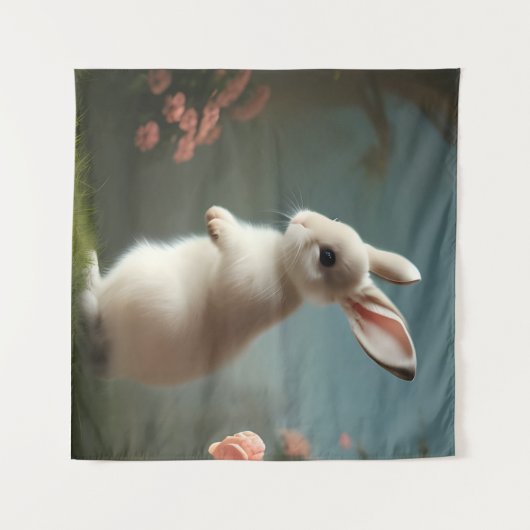 Tenture Portrait de lapin mignon (Devant (Horizontal))