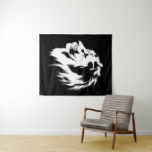 Tenture Portrait de Lion (blanc) (En situation (horizontale))